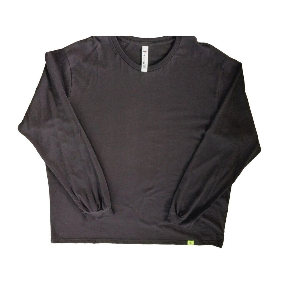Humants Men 3XL Workwear/Outdoor Airlume Jersey LongSleeve T-Shirt Black Cotton